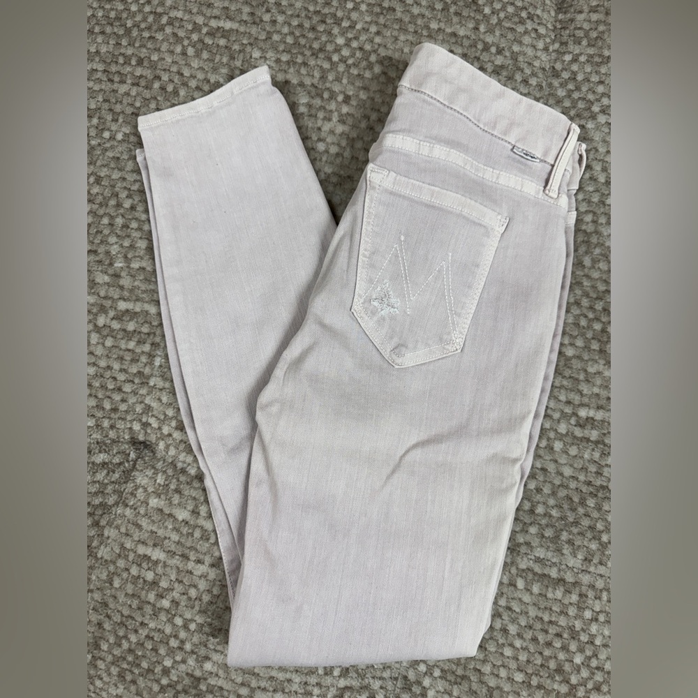 Mother Jeans Women's 25 The Looker Crop Blush Denim Skinny Crop Stretch Designer